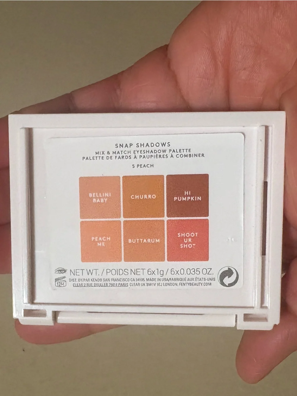 Fenty Beauty Snap Shadows Eyeshadow Palette   5 PEACH 🍑 Brand New Never Used.